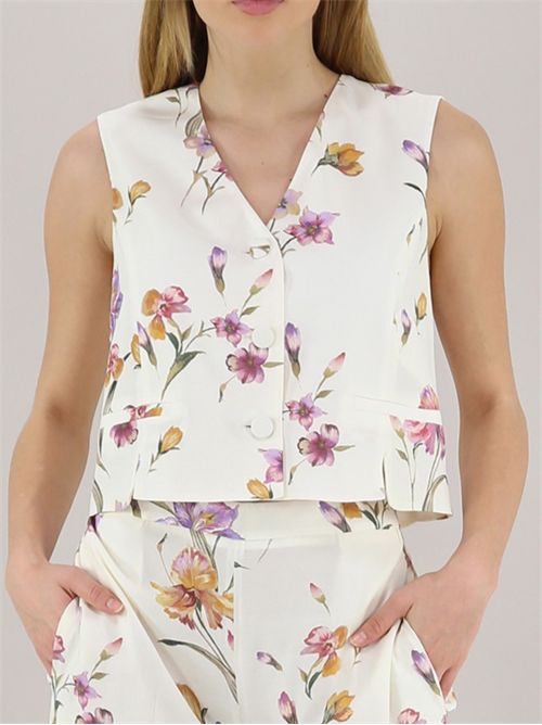 Gilet in crêpe de Chine a fiori TWINSET | TP2777/12329